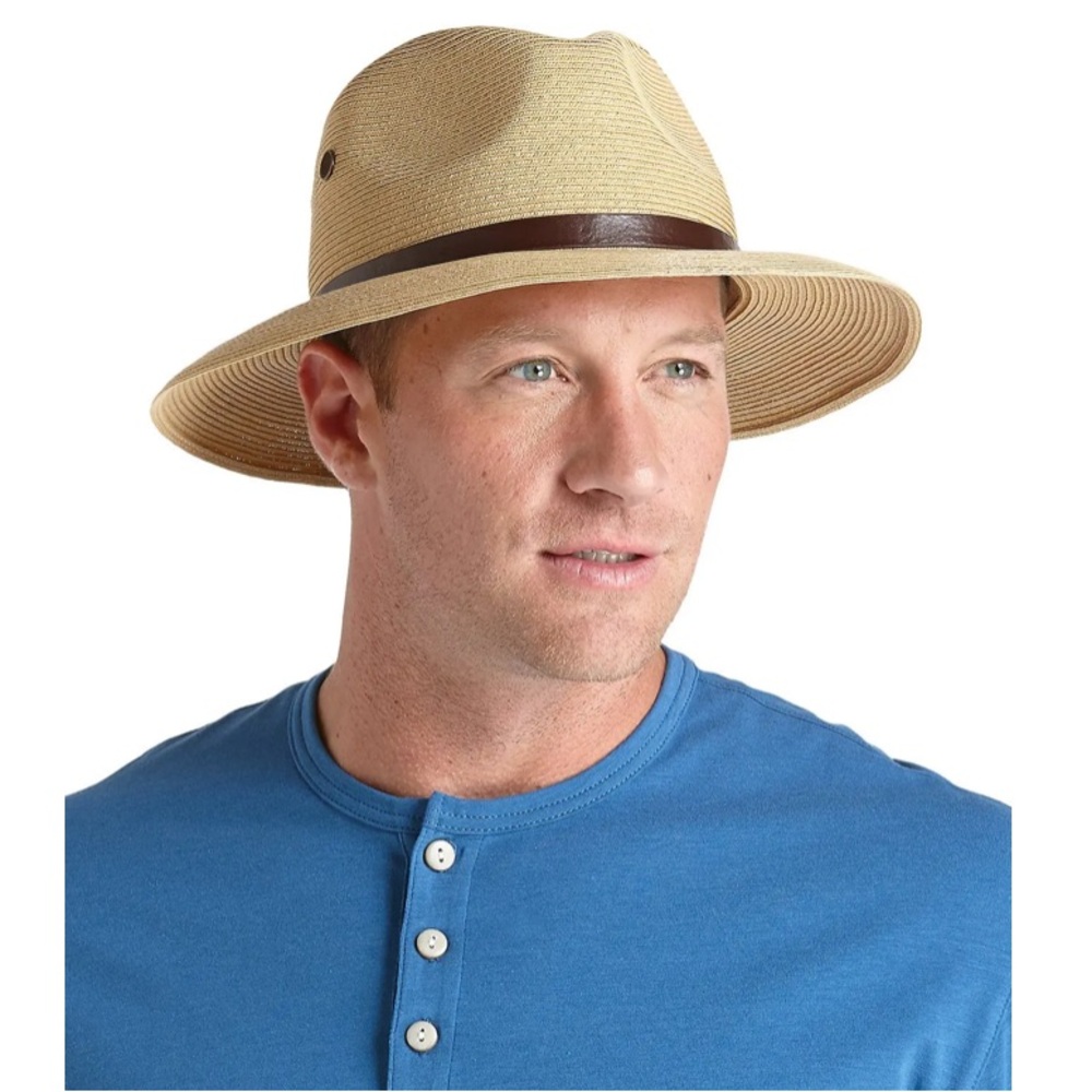 Coolibar Men’s Smartstraw UPF 50+ Packable Golf Hat—L/XL - Picture 2 of 10